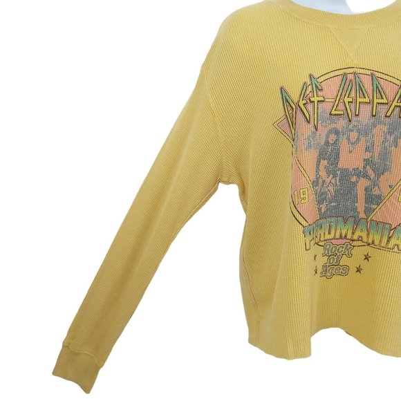 Vinyl Icons Def Leppard Pyromania Pullover Top Size S Waffle Weave Crewneck - Picture 6 of 12